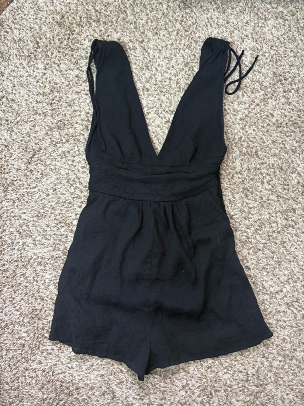 one clothing Black Deep V One-Piece Romper